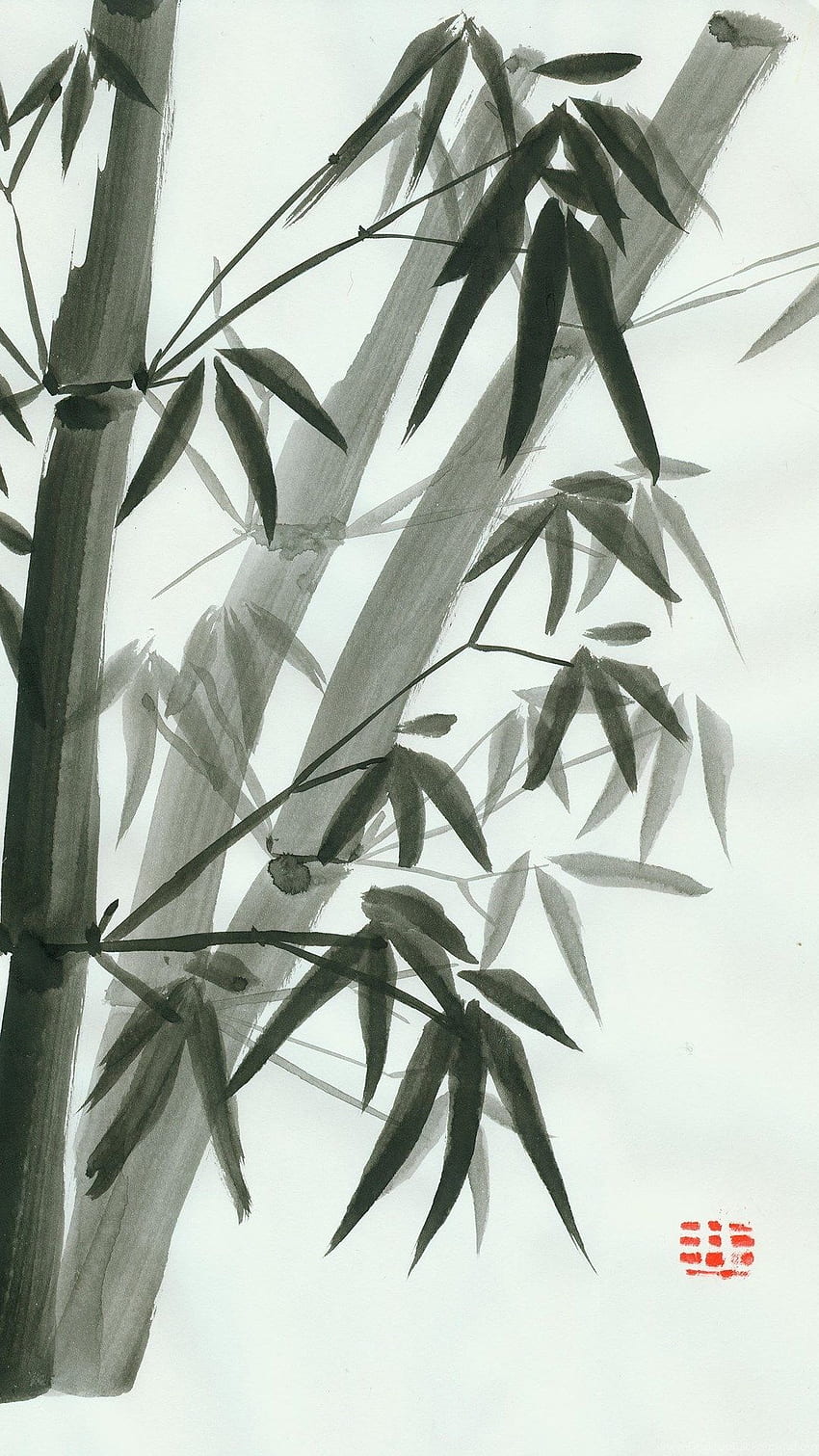 Bambous Sumi e By Nexus06 Background HD phone wallpaper