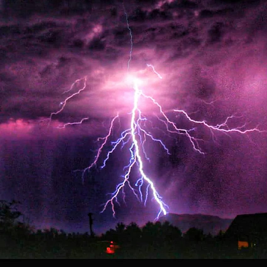 Uderzenie pioruna, Chłodna burza z piorunami Tapeta na telefon HD