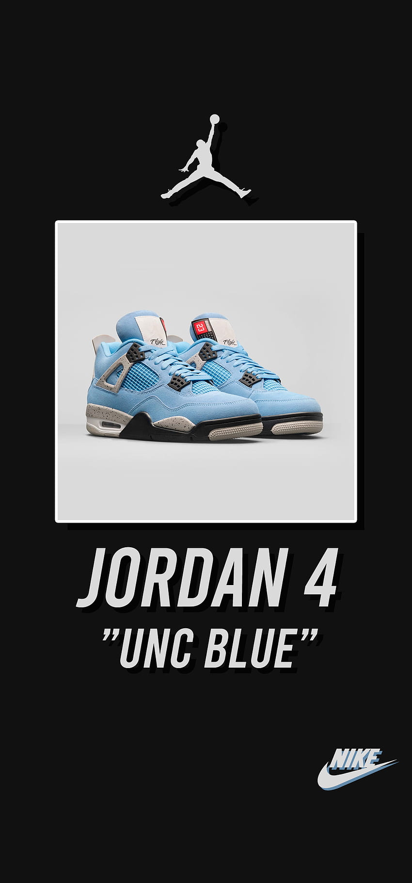 Jordan 4 - unc blue, Brand, Nike, Sneaker, Fashion HD тапет за телефон