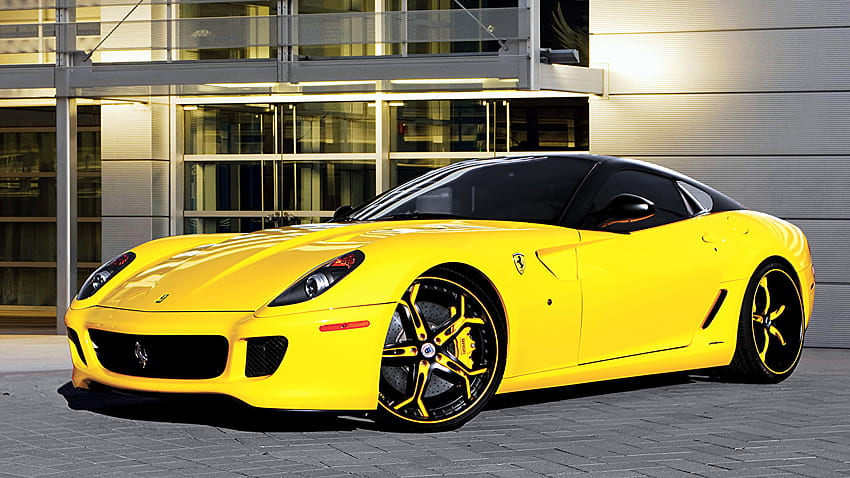 Ferrari 599 coches amarillos de lujo fondo de pantalla