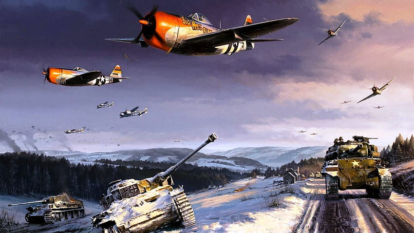 . 3D . . . airplanes, tanks, the second world war HD wallpaper