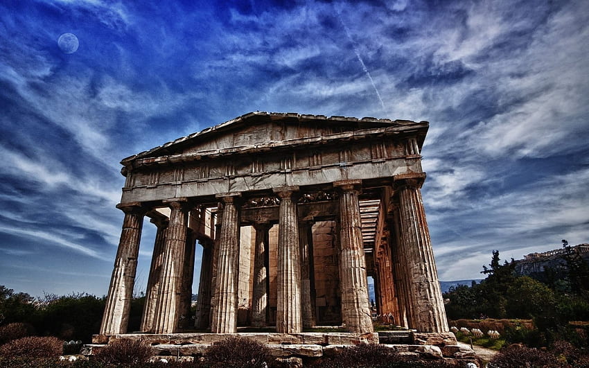 古代ギリシャの寺院、パルテノン神殿、アテネ、古代建築、ギリシャ、解像度を持つアテネのランドマーク。 高品質、古代ギリシャ 高画質の壁紙