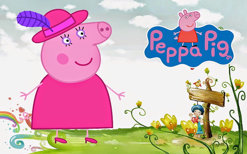 Peppa Pig Background. Cute Pig, Peppa Pig Tablet HD wallpaper
