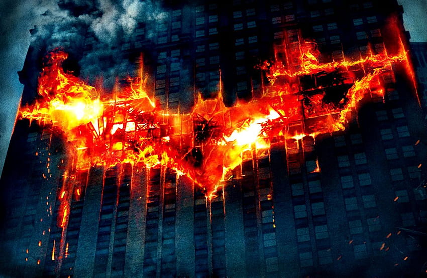 Batman Dc Comics The Dark Knight Batman-Logo – Batman The Dark Knight Fire, rotes Batman-Logo HD-Hintergrundbild