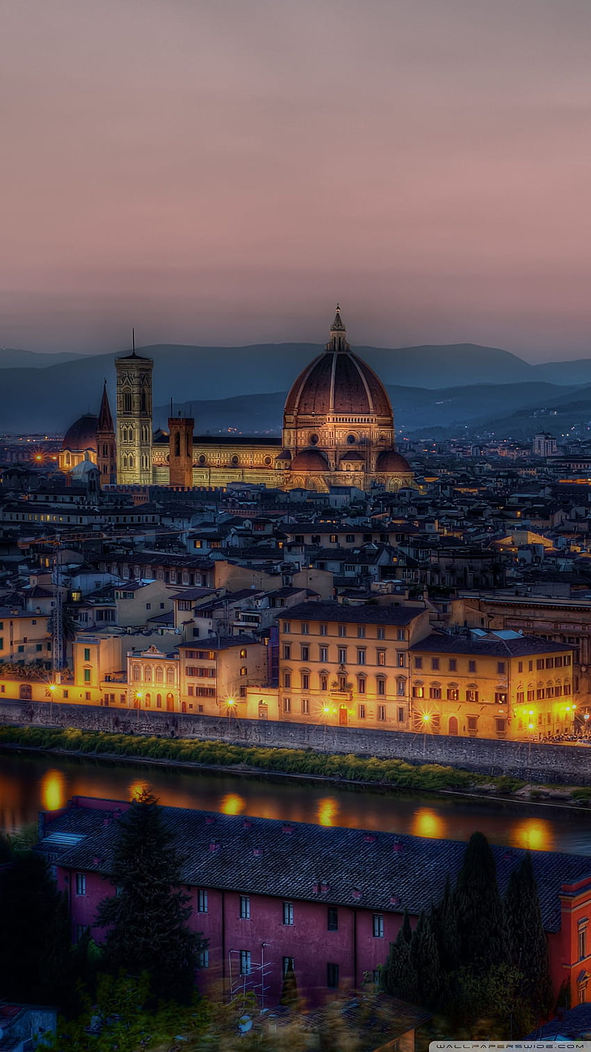Dusk in Florence, Italy Ultra Background HD phone wallpaper