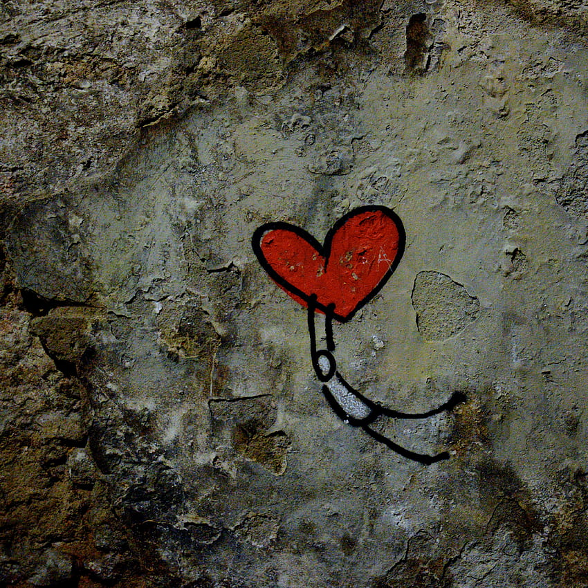 Любов, стена, сърце, графити, улично изкуство HD тапет за телефон