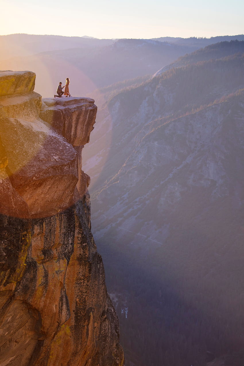 Amour, Silhouettes, Pause, Précipice, Yosemite Valley Fond d'écran de téléphone HD