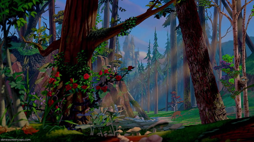 keindahan dan latar belakang binatang buas, Pemandangan Disney Wallpaper HD