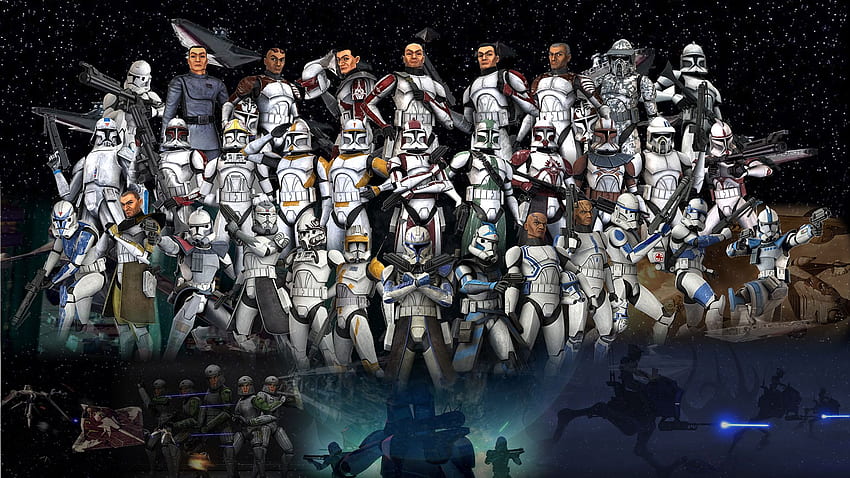 พื้นหลังสงครามโคลน Star Wars ตัวละครทั้งหมดของ Star Wars วอลล์เปเปอร์ HD