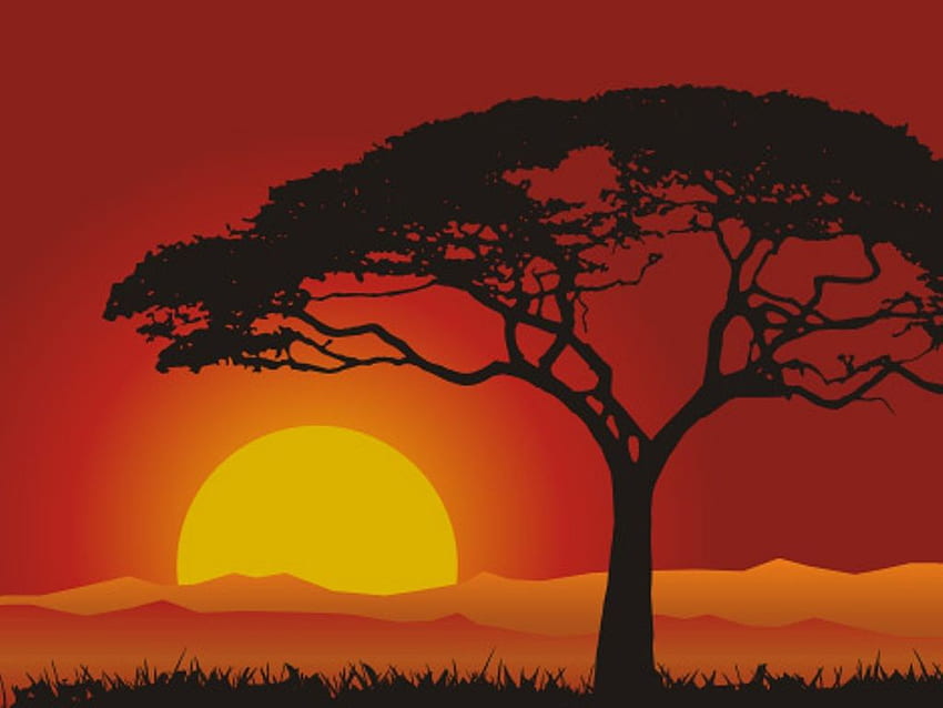 CalaiaJackson: Lion King Landscape. Silhouette painting, Sunset painting, King painting HD wallpaper