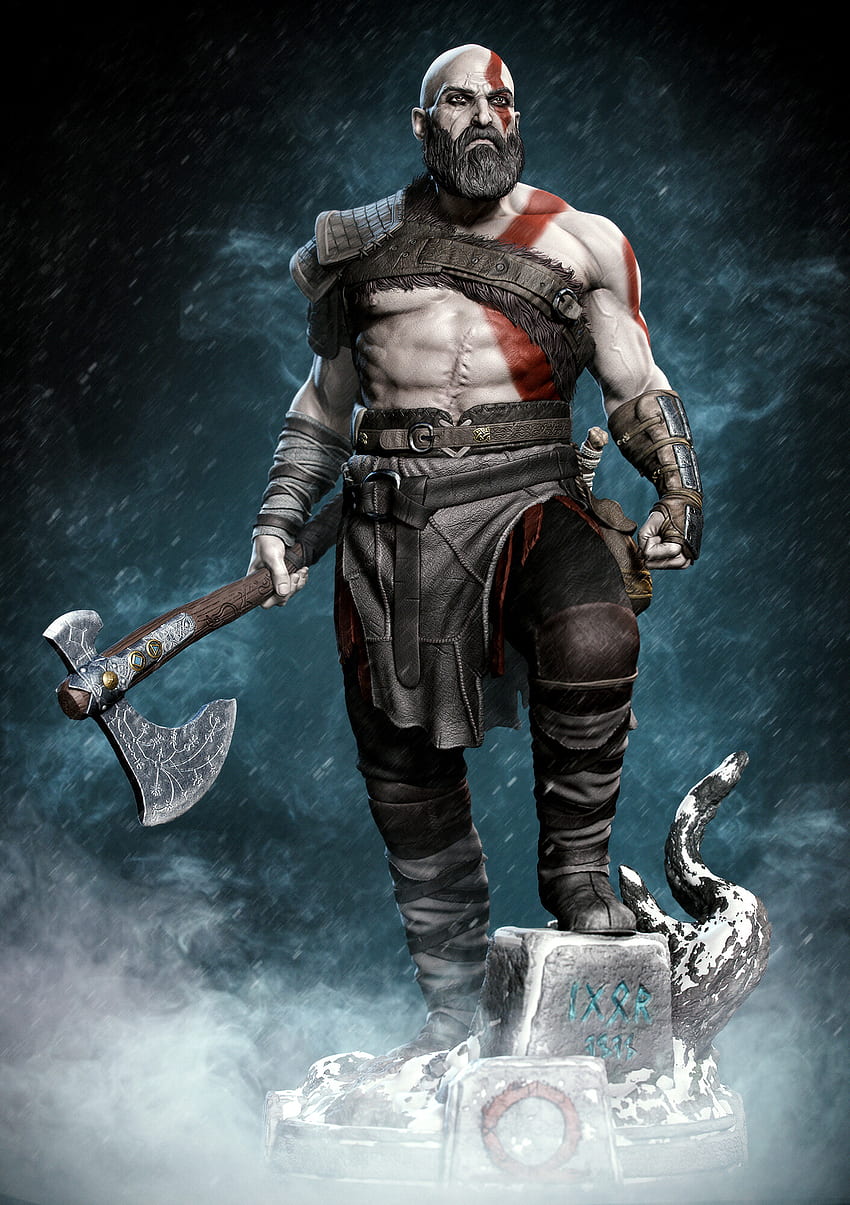 ไฟล์ Kratos จาก God of War STL จากวิดีโอเกม God of war, Kratos Throne วอลล์เปเปอร์โทรศัพท์ HD