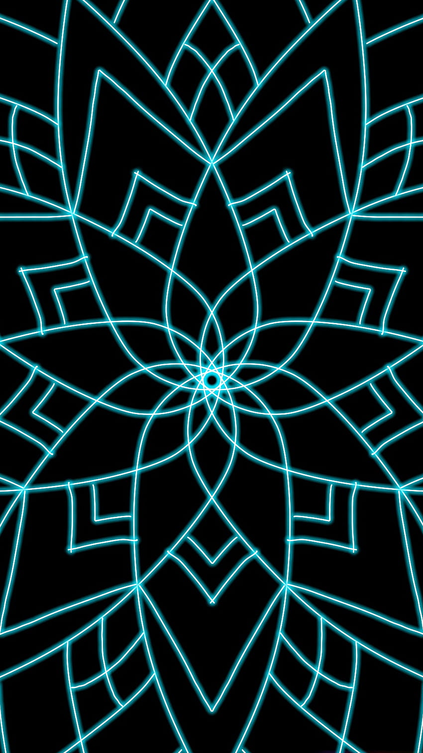 Blue mandala, mandalas, black HD phone wallpaper