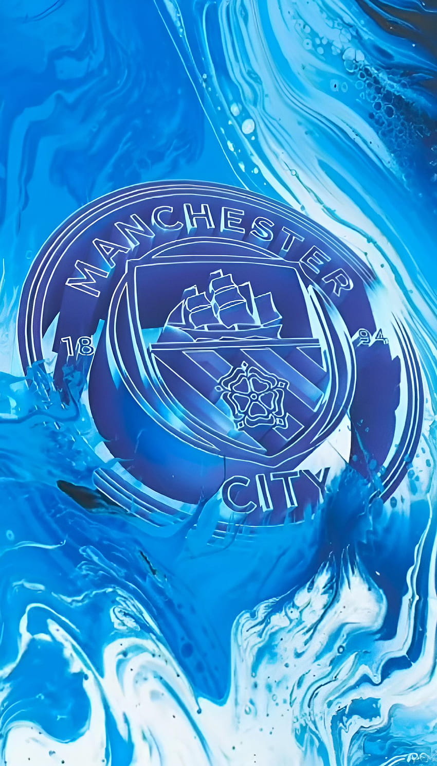 Manchester city, aqua, art HD phone wallpaper