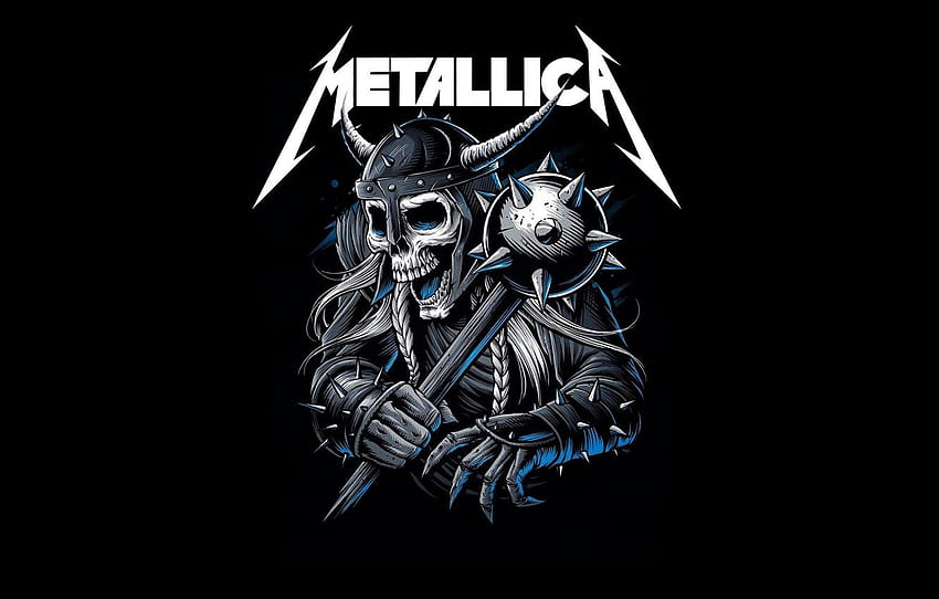 Minimalism, Music, Skull, Logo, Art, Rock, Metallica, Skeleton, Viking, Metallica, Mace, Dead for , section музыка HD wallpaper