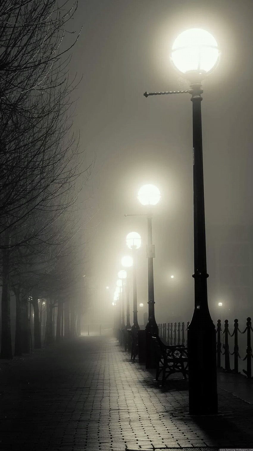 霧の街路灯 iPhone 6 Plus - HD電話の壁紙