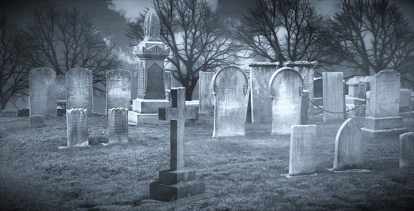 Страшен Хелоуин 2020 г., фон, тикви, вещици, прилепи и призраци, обитавано от духове гробище HD тапет