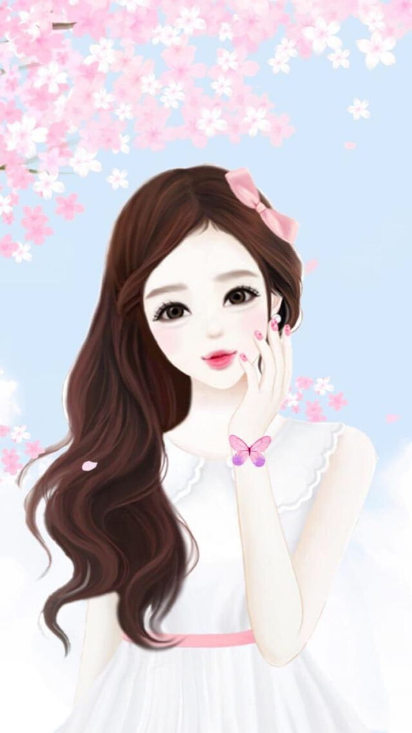 cute cartoon girl wallpaper for mobile