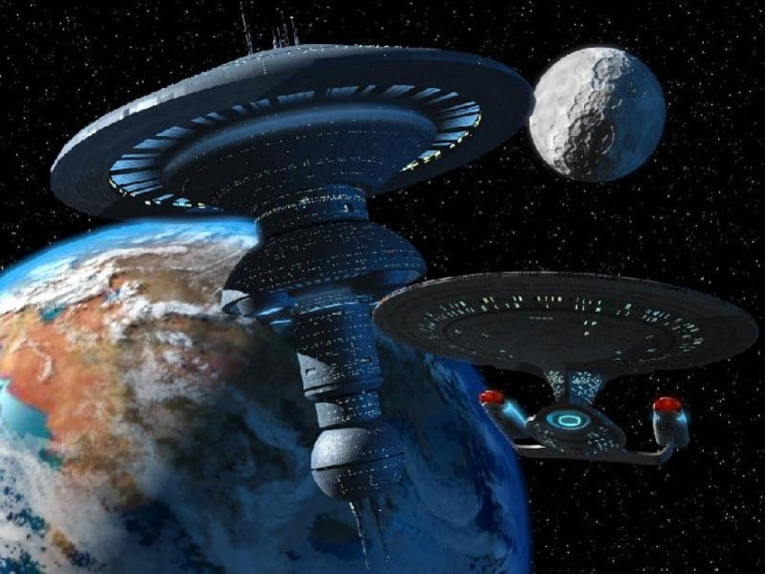 Star Trek, Erde, Raumstation, Mond HD-Hintergrundbild
