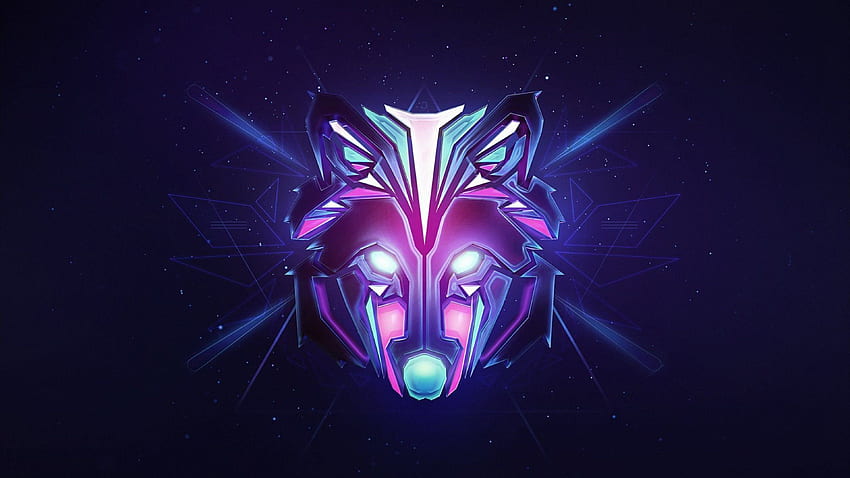 Wolf Colorful Minimalism Apple iPhone, iPod Touch, Galaxy Ace HD wallpaper