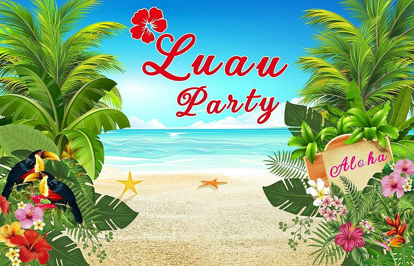 Luau Hawaiian Party Vinyl Backdrop 스튜디오 배경 Sand Beach [] for your , Mobile & Tablet. 루아우 배경을 살펴보세요. 미키마우스 루아우 HD 월페이퍼
