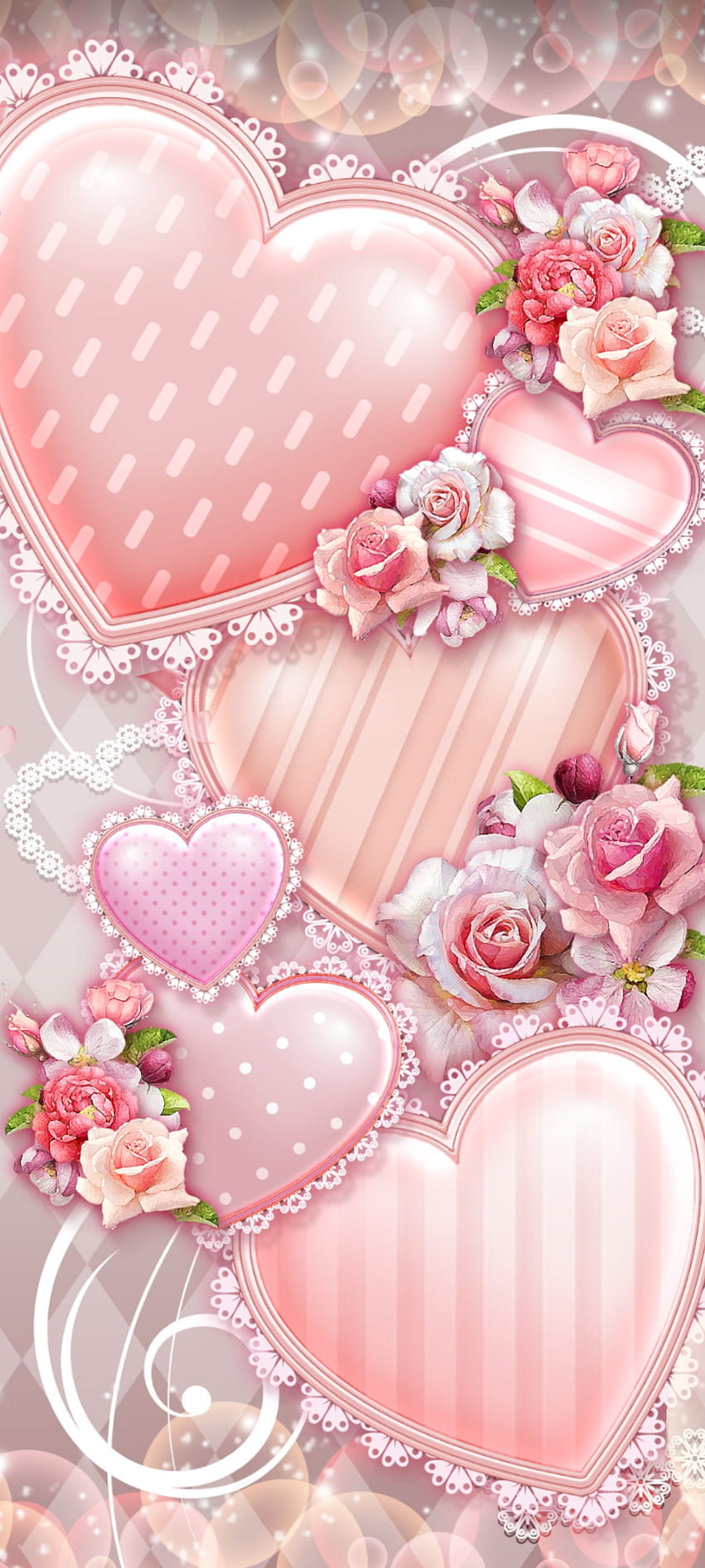 Pink Love heart, magenta, luxury, valentine, flower HD phone ...
