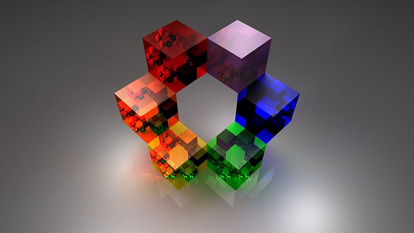 Cube, Shape, Colored, Glass, Surface , : R , Colorful Cubes HD wallpaper
