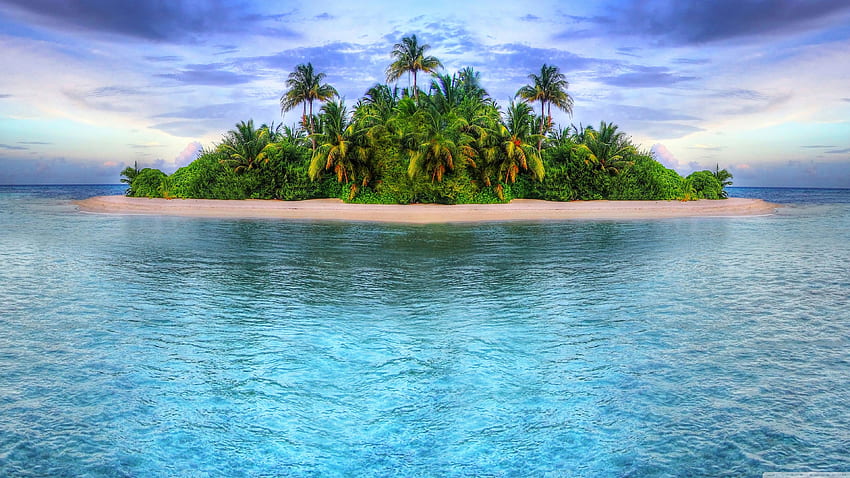พื้นหลัง Ultra Island เขตร้อนสำหรับคุณเกาะร้าง วอลล์เปเปอร์ HD