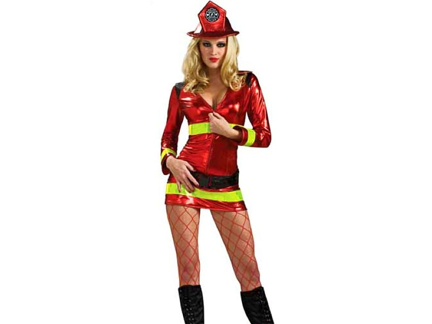 Fire Fighter, lady, costume, , beautiful HD wallpaper