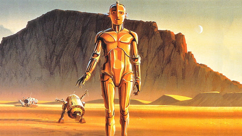 Star Wars R2D2 C 3PO Ralph McQuarrie ., Arte conceitual de Star Wars papel de parede HD