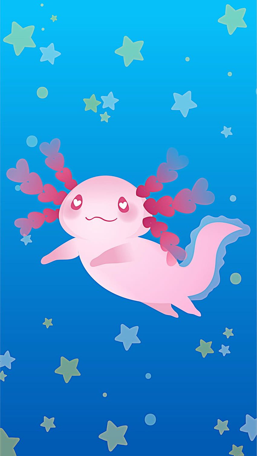 Annes (o fundo quente é indispensável) - Nova série: Aquatic Animals <3 Estrelando hoje: Lovely Axolotl (com versão <3) Papel de parede de celular HD