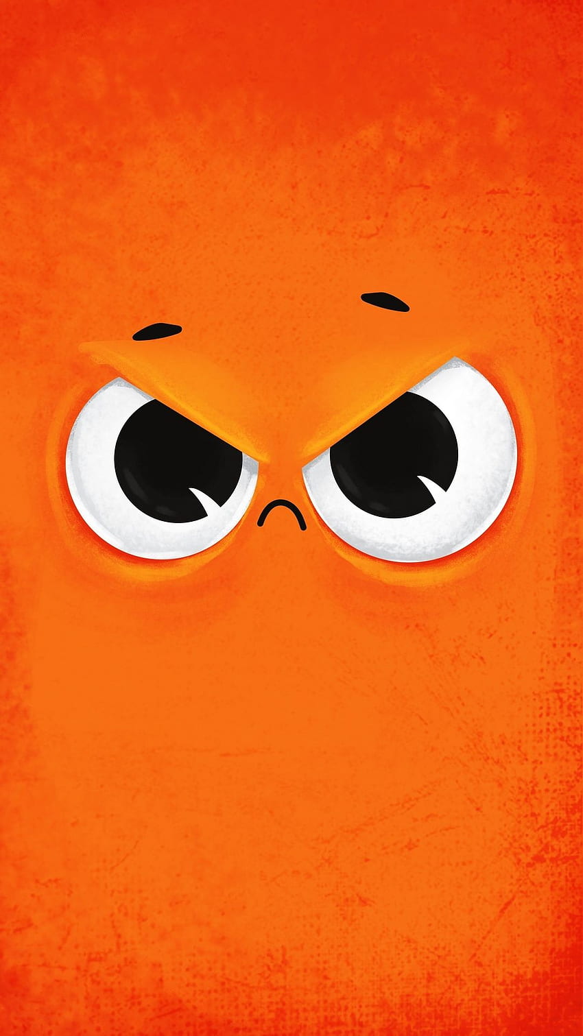 怒った顔、オレンジ色の漫画 HD電話の壁紙