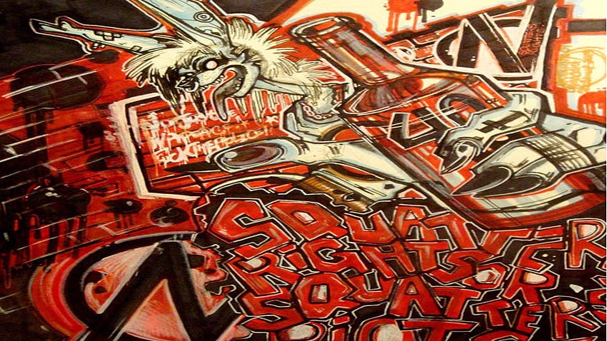 Gangster Cool Graffiti, Red Graffiti papel de parede HD