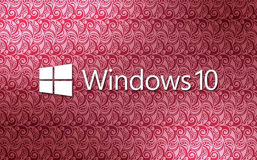 Windows 10 white text logo on a pink pattern - Computer HD wallpaper
