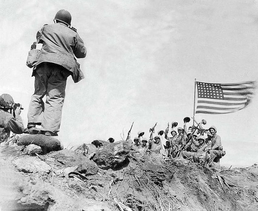 75th anniversary of iconic of Iwo Jima flag raising, Battle of Iwo Jima HD wallpaper
