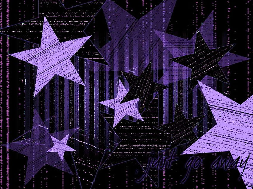 just go away, purple, stars HD wallpaper