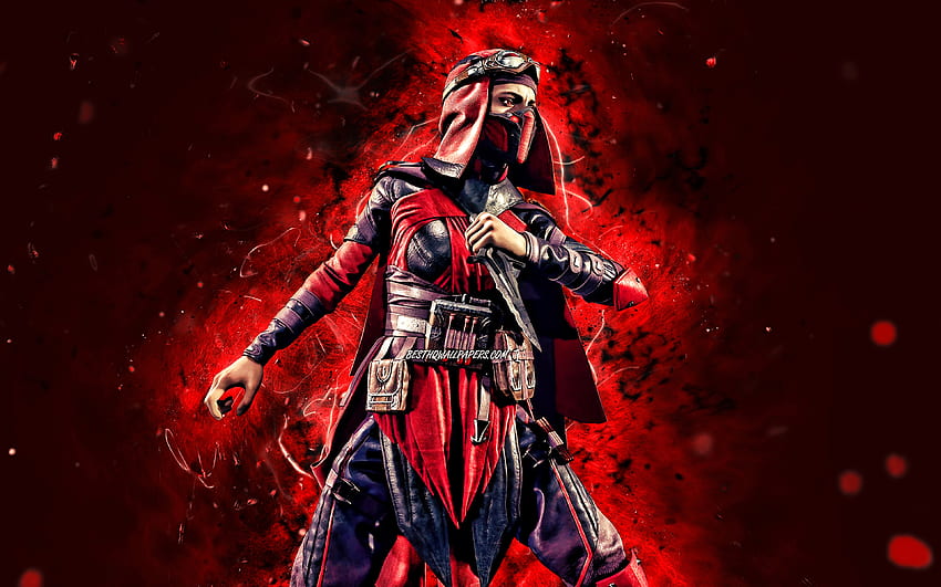 Skarlet, , rote Neonlichter, MK11, Mortal Kombat 11, kreativ, Mortal Kombat, Skarlet Mortal Kombat HD-Hintergrundbild
