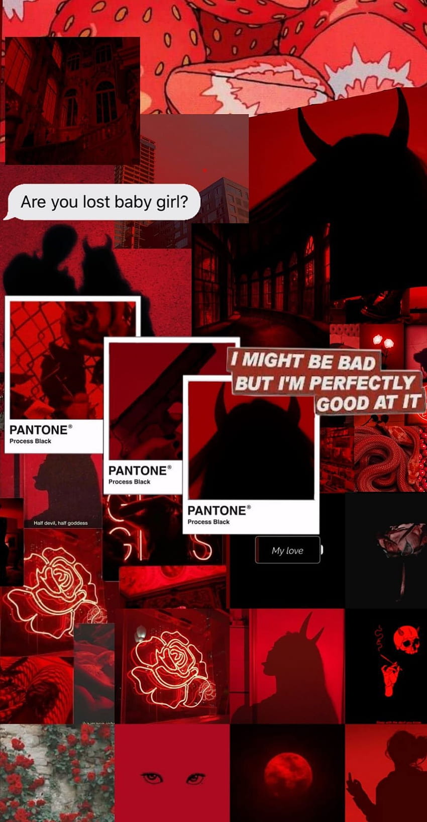 Red Aesthetic / Lockscreen. Baby girl , Purple iphone, iPhone tumblr  aesthetic, Half Black Half Red HD phone wallpaper | Pxfuel