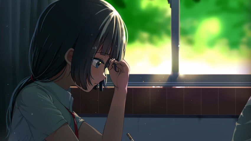 Gadis Anime, Belajar, Ruang Kelas, Tampilan Profil Wallpaper HD