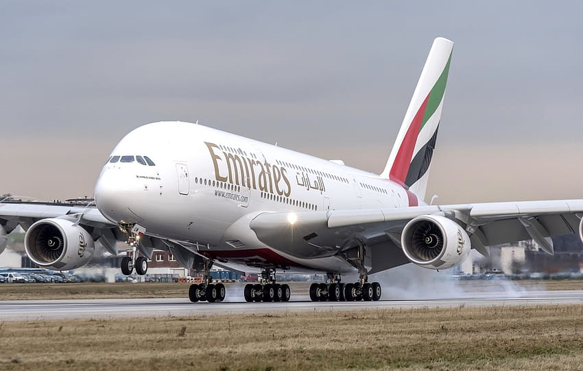 Duman, A380, İniş, Airbus, WFP, Şasi, Airbus A380, Emirates Havayolları, Bir Yolcu Uçağı, Airbus A380 800 İçin , Bölüm авиация , Airbus A380 İniş HD duvar kağıdı