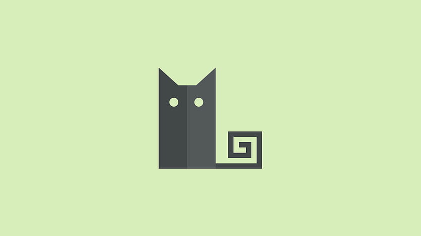 gato minimalista. Ilustração de gato preto, Ilustração de gato, Telefone de gato papel de parede HD