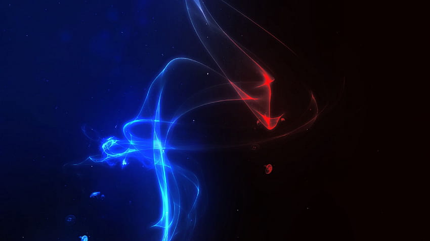 energy, glow, abstraction, blue, red ultrawide monitor background, Red Energy HD wallpaper