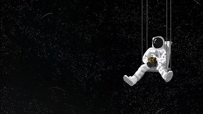 astronaut, swing, bouquet, space, art full , tv, f, background HD wallpaper