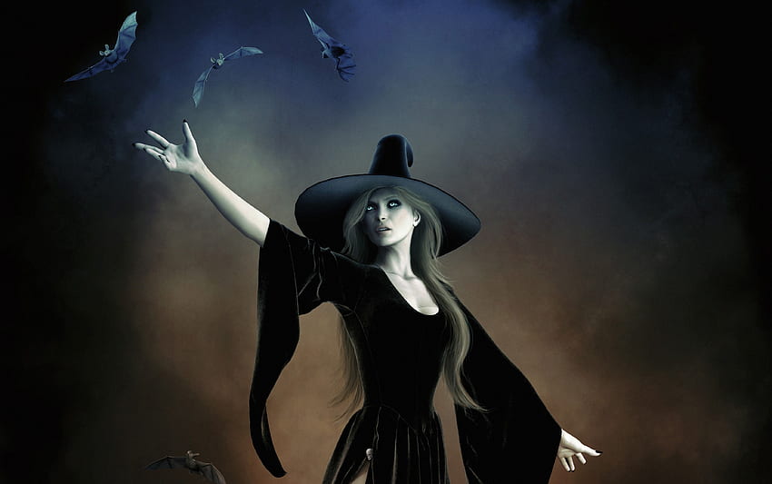 witch hat magic bats dark mystic art [] for your , Mobile & Tablet. Explore Beautiful Witches . Witches , Beautiful Blue , Halloween Witch, Dark Mystical HD wallpaper