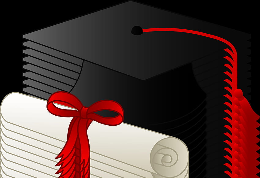 卒業クリップ アートの罫線。 卒業帽と卒業証書 高画質の壁紙
