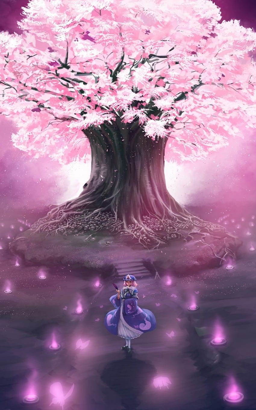 video game Touhou cherry blossoms trees anime Saigyouji Yuyuko [] untuk , Ponsel & Tablet Anda. Jelajahi Anime Cherry Blossom. Cherry Blossom, Cherry Jepang wallpaper ponsel HD