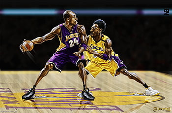 kobe in the air about to dunk the ball wearing number eight lakers uniform kobe  bryant wallpaper ip…