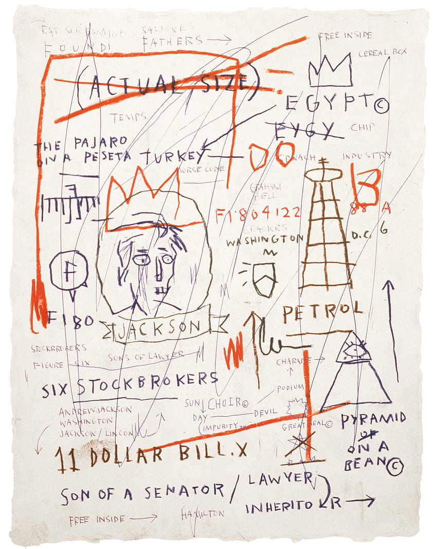 Jean Michel W Czerni I Bieli, Basquiat Crown Tapeta na telefon HD
