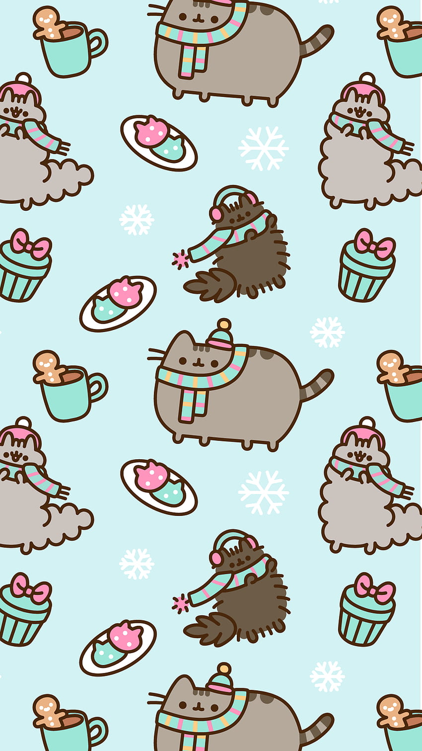 Cute Kawaii Christmas - Ekskluzywny Pusheen Android, Cute Cartoon Christmas Tapeta na telefon HD