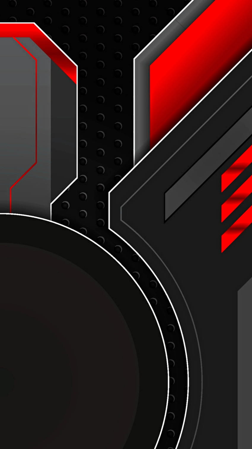 gamer tech black mesh, red, material, modern, shapes, texture, design, geometric, pattern, abstract HD phone wallpaper