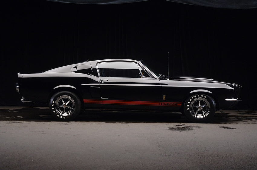 Ford Mustang preto., carro esporte Mustang preto papel de parede HD